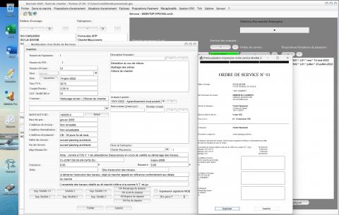 amélioration de l'aperçu avant impression de 5 modèles d'ordres de service du logiciel de suivi de chantier Gescant 2025 Mac et PC v21.04