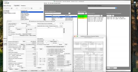 Capture d'écran de l'amélioration du certificat de marchés publics dans le logiciel de suivi de chantier Gescant, version 2118, destiné aux architectes et professionnels de la maîtrise d'œuvre