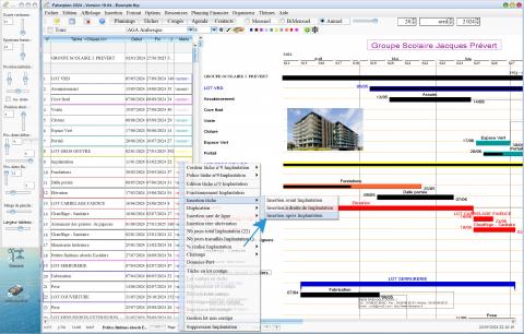 amélioration de l'insertion des tâches dans le logiciel de planning de chantier et d'Architecture Faberplan Mac et PC v19.04