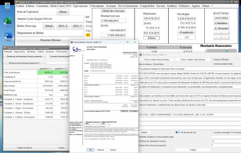 amélioration de la gestion des avenants sur le modèle 15 de facture logiciel de facturation des honoraires Architectes Médicis Mac et PC v26.08