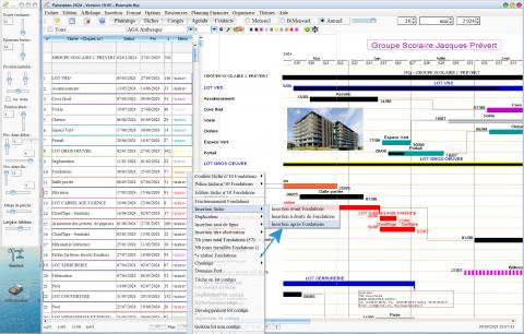 amélioration de l'insertion de tâche du logiciel de planning chantier et d'architecture Faberplan mac et pc 19.05