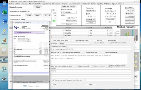 amélioration du modèle 10 de devis du logiciel de gestion d'honoraires Architecte Médicis Mac et PC v26.19