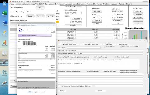 amélioration du modèle 10 de devis du logiciel de proposition d'honoraires de maîtrise d'oeuvre Médicis Mac et PC v26.17