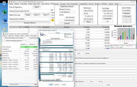 amélioration du modèle 14 de facture du logiciel de facturation des honoraires de maîtrise d'oeuvre Architectes Médicis Mac et PC v26.15