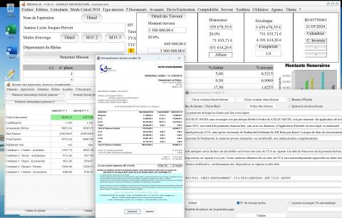 amélioration du modèle 18 de facture du logiciel de facturation des honoraires Architectes Médicis Mac et PC v26.15