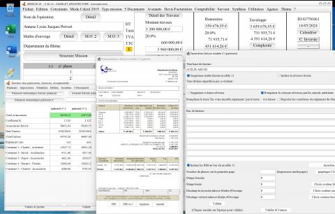 amélioration du modèle 21 de facture du logiciel de facturation des honoraires Architectes Médicis Mac et PC v26.14