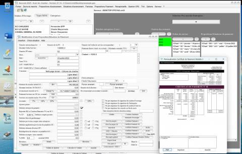 Amélioration du modèle 3 de certificat de paiement dans les situations du logiciel de suivi de chantier Gescant (Mac et PC) version 21.14