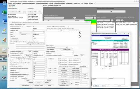 amélioration du modèle 3 de certificat de paiement du logiciel de suivi de chantier Gescant Mac et PC v20.23