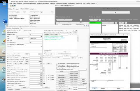 Amélioration du modèle 3 de certificat de paiement dans le logiciel de suivi de chantier Gescant (Mac et PC) version 21.12