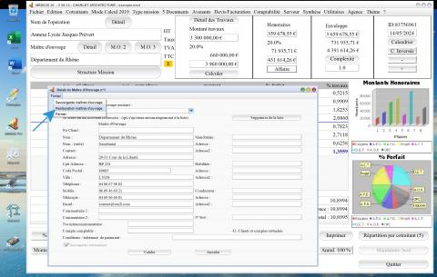 amélioration des sauvegarde et restauration des maitres d'ouvrage du logiciel de proposition d'honoraires Architectes Médicis Mac et PC v26.14