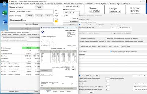 Amélioration du tableau des situations antérieures dans le modèle 11B de la facture du logiciel de facturation d’honoraires de maîtrise d’œuvre Médicis (Mac et PC) version 27.07