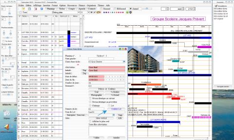 Edition des tâches dans le logiciel de planning faberplan Mac et PC 16.07