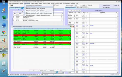 Export des prévisionnels des opérations/dossiers du logiciel de pointage des heures Séquora Mac et PC v18.06