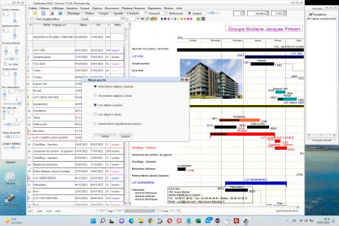 Gestion de la marge de gauche du planning graphique du de logiciel de planning de chantier Faberplan Mac et PC 17.08