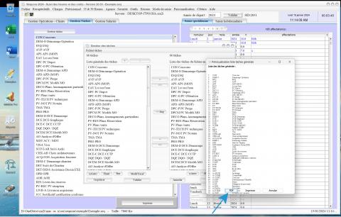 nouveau pdf automatique de la liste des tâches du logiciel de pointage des heures Séquora Mac et PC v20.03