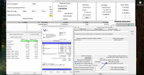 Capture d'écran du nouveau tableau cotraitant sur le modèle 4 de facture dans le logiciel de facturation d'honoraires de maîtrise d'œuvre Médicis pour Mac et PC, version 2724, destiné aux architectes, bureaux d'études et professionnels de la maîtrise d'œuvre