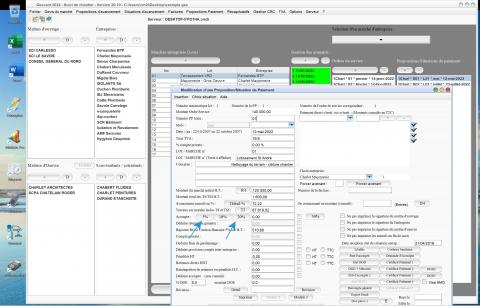 nouveaux boutons d'avance 5 pc et 10 pc sur les situations du logiciel de suivi de chantier Gescant Mac et PC v20.19