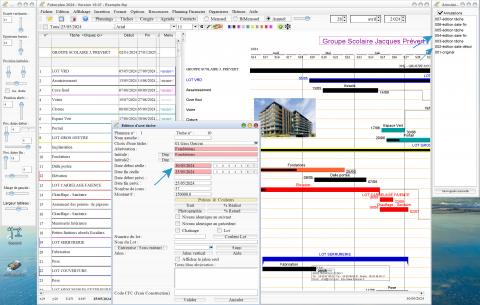 nouvelle gestion des annulations d'édition de dates début et fin du logiciel de planning de chantier et d'architecture Faberplan mac et pc 1907