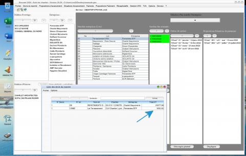 nouvelle indication du montant des devis sur la liste des devis du logiciel de suivi de chantier Gescant Mac et PC v20.20