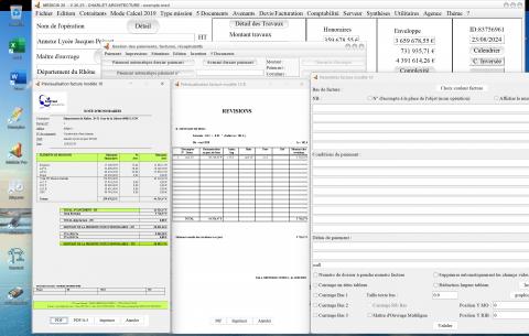 nouvelle numérotation automatique du pdf du modèle 10 de facture du logiciel de facturation d'honoraires Architecte Médicis Mac et PC v26.25