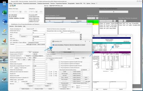 nouvelle possibilité d'inversion des tableaux du certificat de paiement n3 du logiciel de suivi de chantier Gescant Mac et PC v20.25